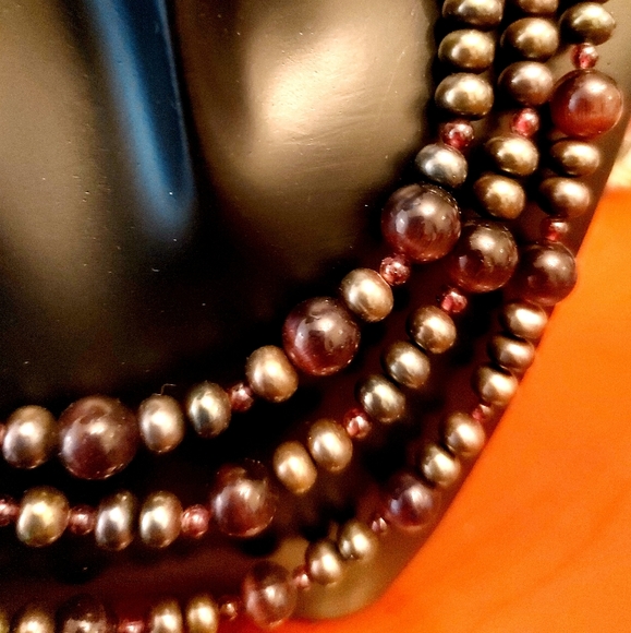 Vintage Ethnic multilayered pearl/beads statement necklace - Picture 2 of 7